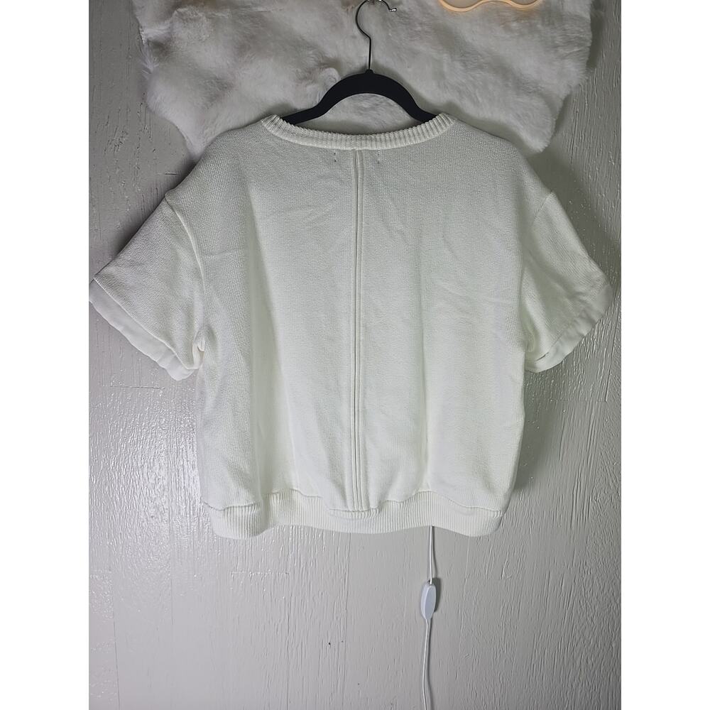 Banana republic 100% Cotton Sweater Womens Medium Cream Office Winter Cozy - Picture 6 of 6